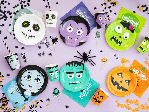 Farfurii Halloween Monștri - 18 cm - 6 buc.