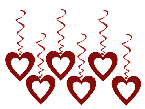 Inimi de perle pentru Valentine's Day - 75 cm - 6 buc.