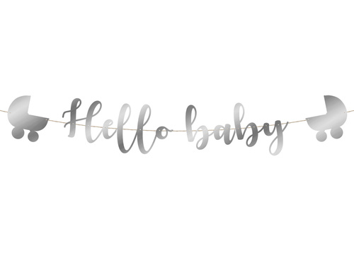 Hello Baby banner argint - 110 cm - 1 buc.