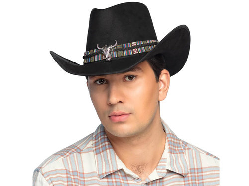 Pălărie de cowboy Django negru - 1 buc.