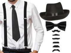 Set gangster negru - 1 set.