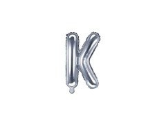Balon din folie litera "K" argintiu - 35 cm