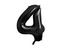 Balon din folie numărul 4 negru - 86 cm - 1 buc.