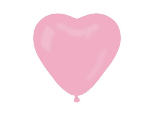Baloane latex roz deschis cu inimioare - 10 buc.