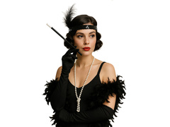 Set retro negru cu Boa