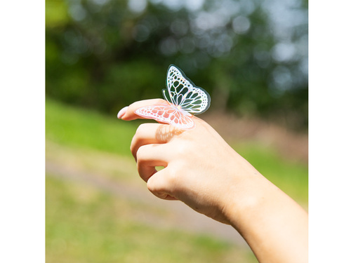 Abțibilduri cu fluturi holografici albi - 12 buc.