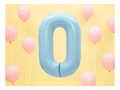 Balon din folie numărul 0 albastru - 86 cm - 1 buc.
