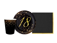 Set de hârtie strălucitoare pentru petrecerea celei de-a 18-a aniversări - 44 buc.