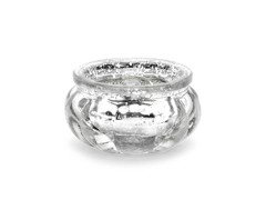 Suport lumânări din sticlă - argintiu - 3 cm - 4 buc.