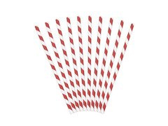 Paie tub alb și roșu - 10 buc.