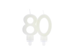 Lumânare fluorescentă 80th anniversary - 9 cm - 1 buc.