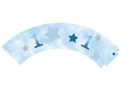 Cupcake cupcakes cupcake liners pentru petrecerea de aniversare Stars albastru - 6 buc.