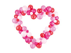 Ghirlandă balon roșu cu cadru Heart - 104 elemente