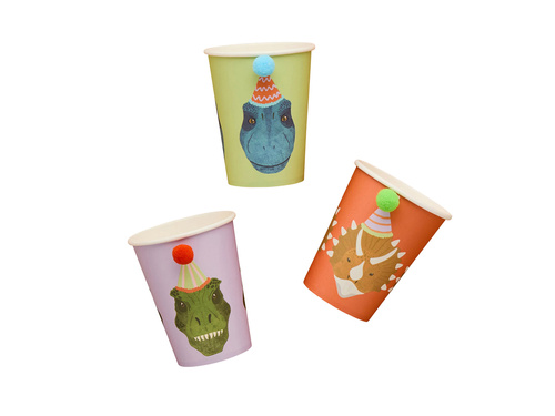 Cupe aniversare dinozauri - 250 ml - 8 buc.