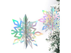 Ghirlandă iridescentă cu fulgi de zăpadă - 6 buc.