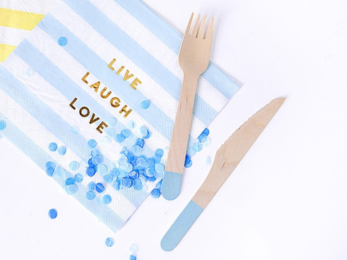 Set tacâmuri din lemn albastru - 18 piese.