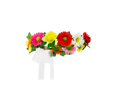 Diademă florală cu panglică