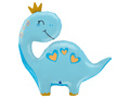 Balon din folie cu dinozaur albastru - 59x69 cm - 1 buc.
