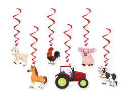 Decorațiune agățată pentru ferma aniversară - 6 buc.