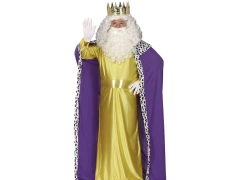 Costum de rege violet și auriu pentru bărbați