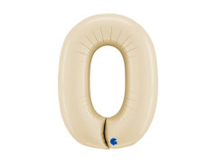 Balon cu numărul 0 din folie satin crem - 26" - 1 buc.