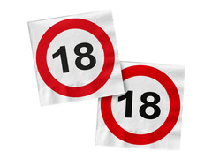 Semn de interdicție 18 șervețele - 33 cm - 20 buc.