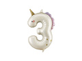 Unicorn balon de folie numărul 3 - 93 cm - 1 buc.