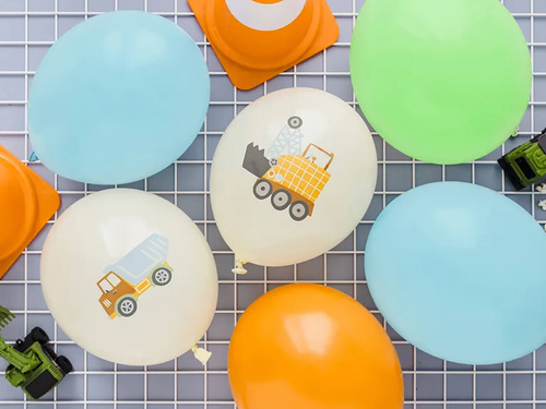 Set de baloane din latex Construcție - 30 cm - 6 buc.