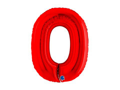 Balon din folie numărul 0 roșu - 40" - 1 buc.