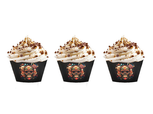 Dia de los muertos cutii pentru cupcakes - 6 buc.