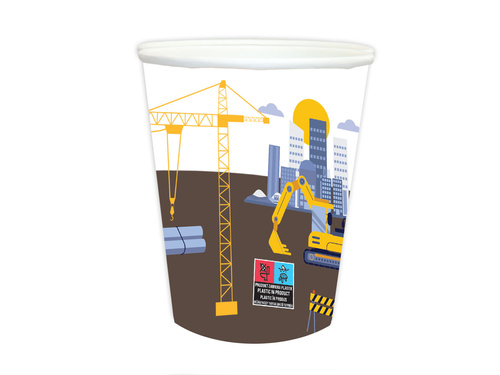 Pahare de hârtie Construction - 250 ml - 6 buc.