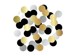 Confetti auriu, argintiu și negru Cercuri - 100 buc.