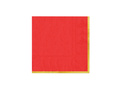 Șervețele de hârtie roșii cu margine aurie - 33 cm - 10 buc.