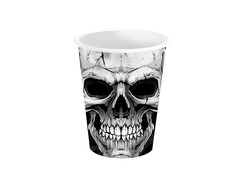 Pahare de hârtie Halloween Skull - 240 ml - 6 buc.