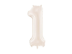 Balon din folie bej deschis numărul 1 - 86 cm - 1 buc.