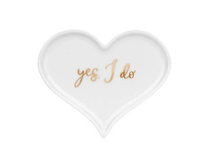 Placă pentru verighetă din porțelan Inimă - 1 buc.