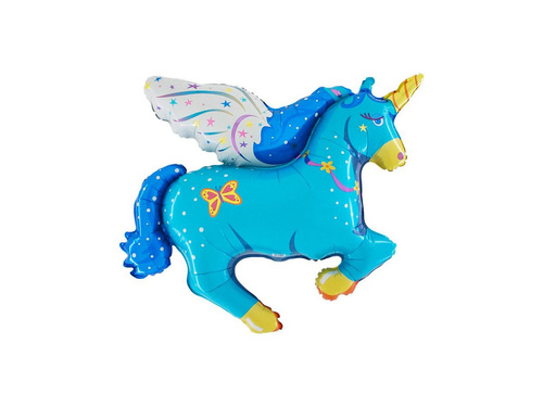 Balon folie Unicorn albastru - 118 x 105 cm - 1 buc.