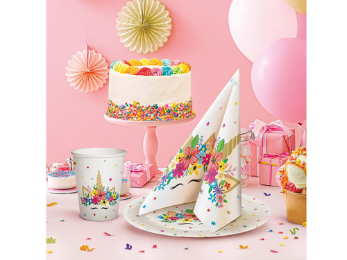 Pahare de hârtie Unicorn - 250 ml - 8 buc.