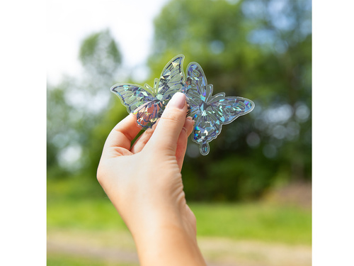 Abțibilduri fluture holografic negru - 12 buc.