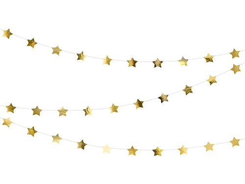 Ghirlandă banner Gold Stars - 360 cm - 1 buc.