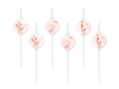 Paie roz ursuleț cu baloane - 6 buc.