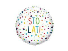 Foliu balon La mulți ani! Confetti - 46 cm - 1 buc.