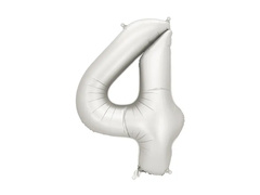 Balon din folie argintiu numărul 4 - 86 cm - 1 buc.