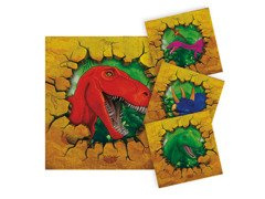 Șervețele aniversare dinozauri - 25 cm - 16 buc.