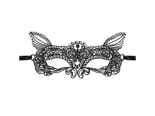 Mască dantelă lup negru - 1 buc.