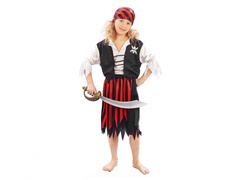 Costum de pirat cu dungi - 1 buc.