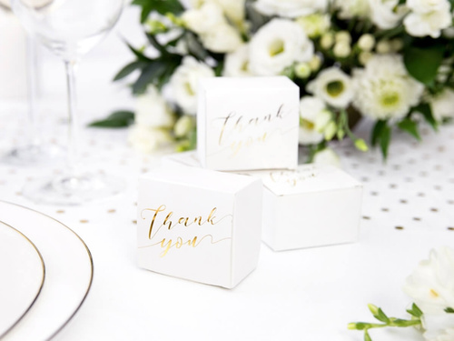 Cutii pentru oaspeți cu inscripție auriu Thank You - 10 buc.
