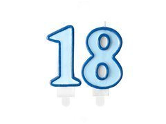 Lumânări numărul albastru - 18 - optsprezece - 2 buc.