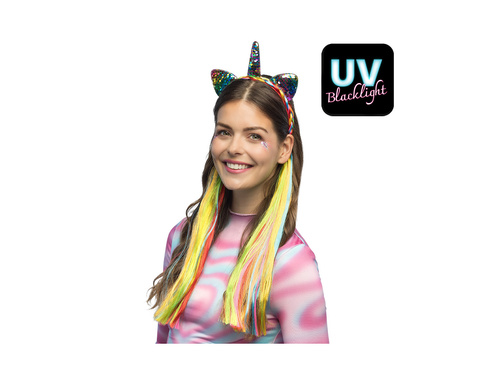 Bentiță cu păr magic unicorn