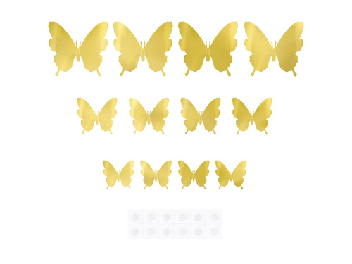 Abțibilduri cu fluturi aurii - 12 buc.